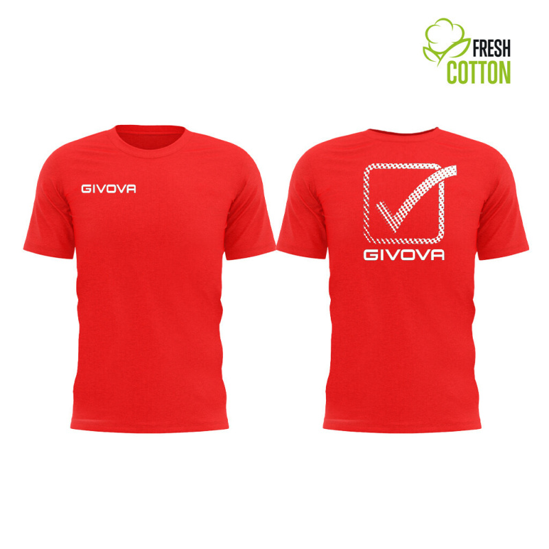 Pánské/chlapecké sportovní triko GIVOVA Cubo Cotton červené Velikost: XXL