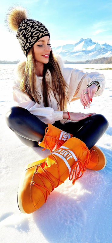 Dámské boty MOON BOOT Icon nylon oranžové Velikost: 42/44