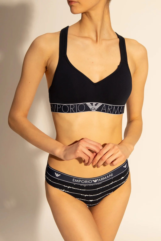 Dámské kalhotky 163334 1P219 03937 námořnická modrá - 2 pack - Emporio Armani navy blue S