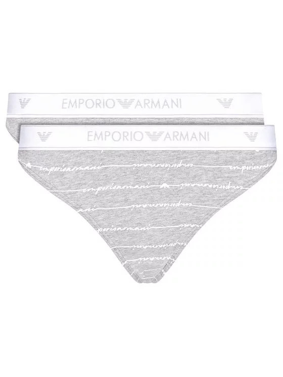 Dámské kalhotky 163334 1P219 04148 šedá - 2 pack - Emporio Armani šedá S