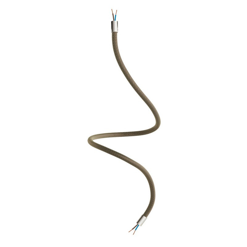 creative cables Creative flex - ohebná trubice potažena cik-cak černo zlatou textilií RZ24 Délka: 90 cm, Barva komponentu: Matný chrom