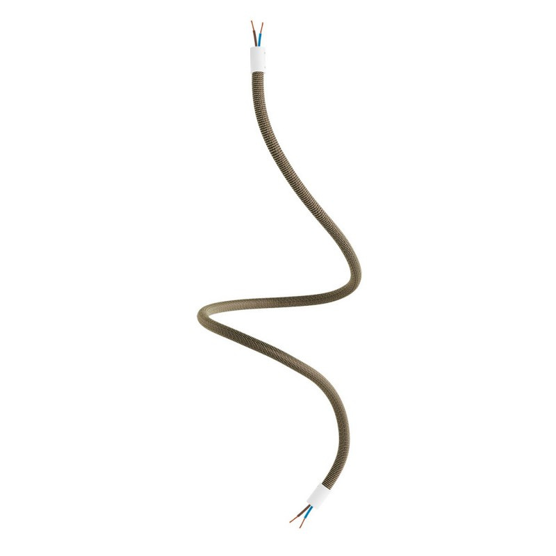 creative cables Creative flex - ohebná trubice potažena cik-cak černo zlatou textilií RZ24 Délka: 90 cm, Barva komponentu: Matná bílá