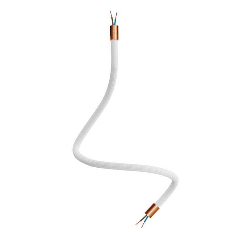 creative cables Creative flex - ohebná trubice potažena bílou textilií RM01 Délka: 60 cm, Barva komponentu: Matná měď