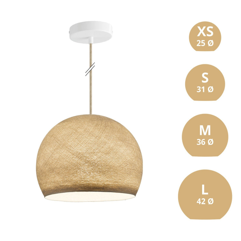 creative cables Závěsná lampa se stínidlem kupole z PE vlákna, polyester Barva: písková, Průměr: S - Ø 31 Cm