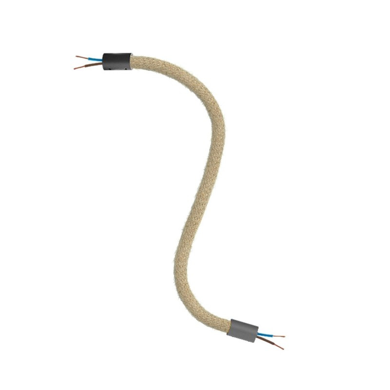 creative cables Creative flex - ohebná trubice opletená přírodní jutou RN06 Délka: 30 cm, Barva komponentu: Černá