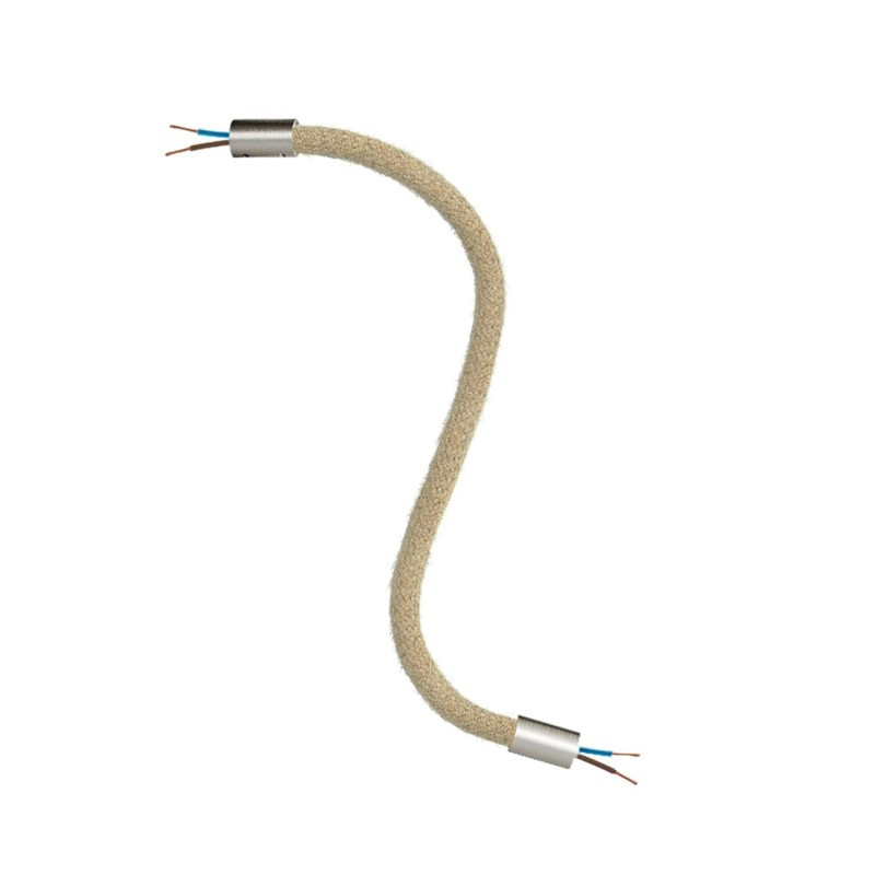 creative cables Creative flex - ohebná trubice opletená přírodní jutou RN06 Délka: 30 cm, Barva komponentu: Matný chrom