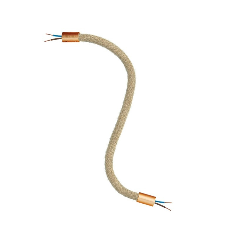 creative cables Creative flex - ohebná trubice opletená přírodní jutou RN06 Délka: 30 cm, Barva komponentu: Matná měď