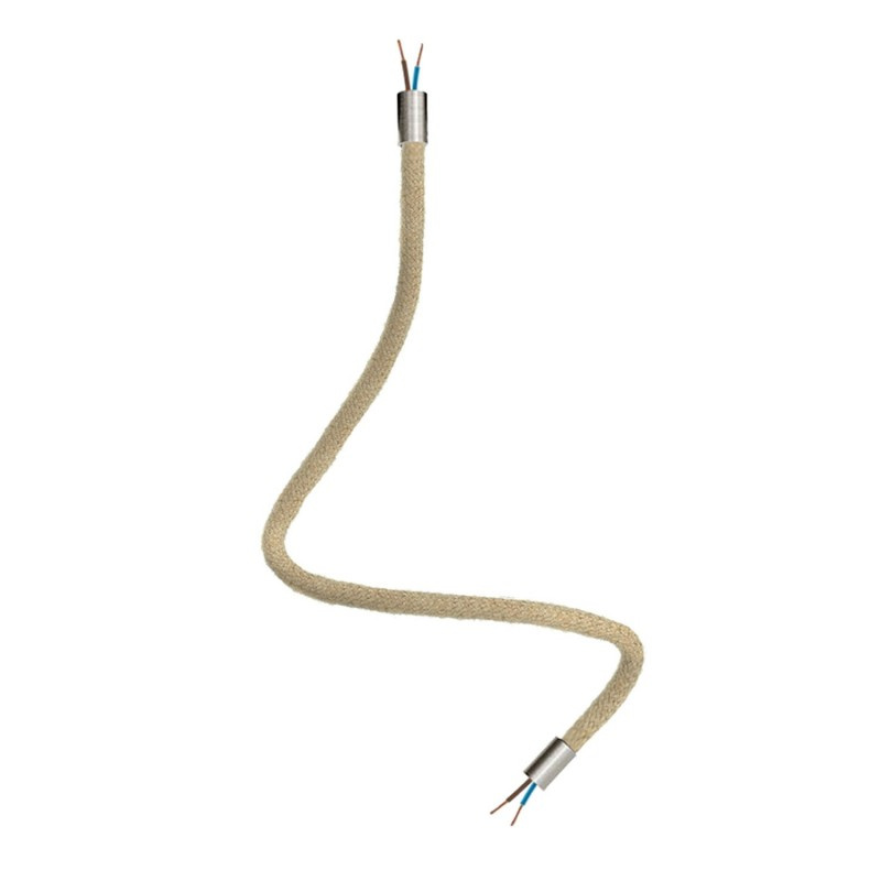 creative cables Creative flex - ohebná trubice opletená přírodní jutou RN06 Délka: 60 cm, Barva komponentu: Matný chrom