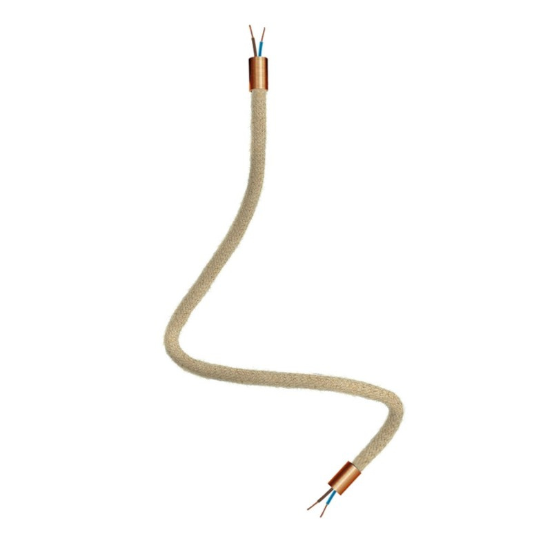 creative cables Creative flex - ohebná trubice opletená přírodní jutou RN06 Délka: 60 cm, Barva komponentu: Matná měď