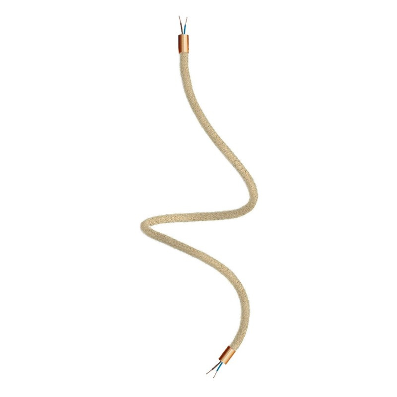 creative cables Creative flex - ohebná trubice opletená přírodní jutou RN06 Délka: 90 cm, Barva komponentu: Matná měď