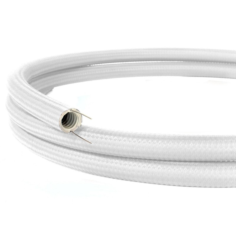 creative cables Creative-tube - ohebná trubice potažená hedvábnou bílou textilií RM01, průměr 20 mm
