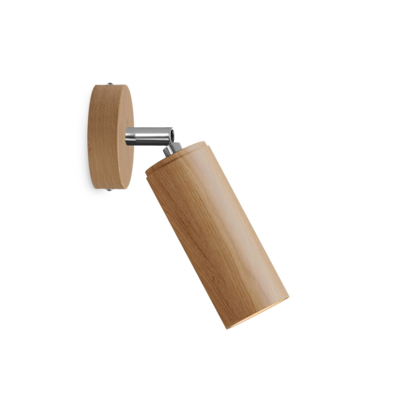 creative cables Fermaluce wood dřevěné nastavitelné bodové svítidlo se stínidlem Tub-E14 Barva: Neutrální