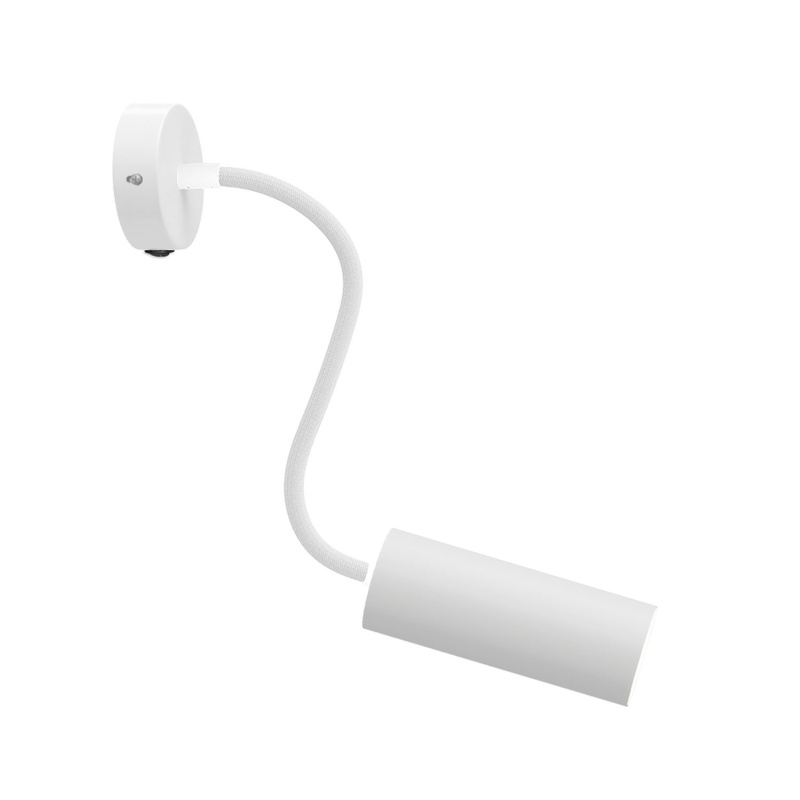 creative cables Fermaluce Flex 30 bodové svítidlo se stínidlem tub-E14, mini baldachýn s vypínačem Barva: Matná bílá