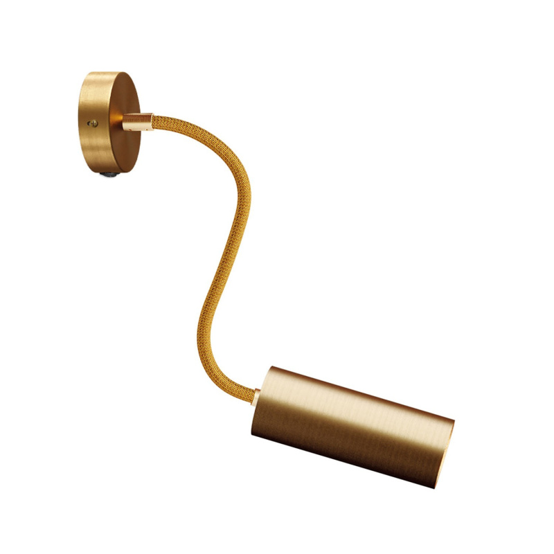 creative cables Fermaluce Flex 30 bodové svítidlo se stínidlem tub-E14, mini baldachýn s vypínačem Barva: Matný bronz