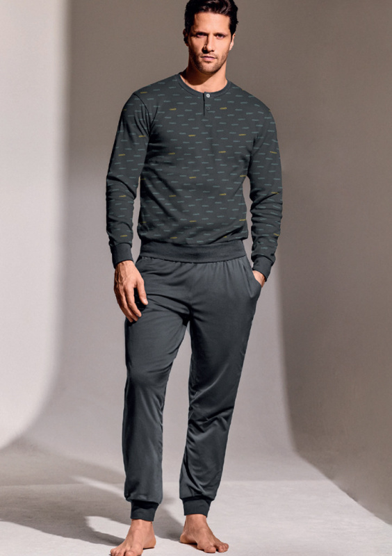 Pánské pyžamo Infiore 752986 Tm. šedá M