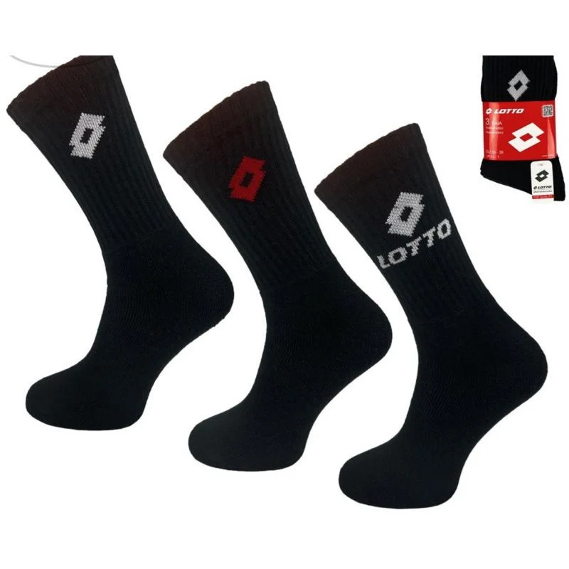 LOTTO froté ponožky černé 3 páry 069739 38-42