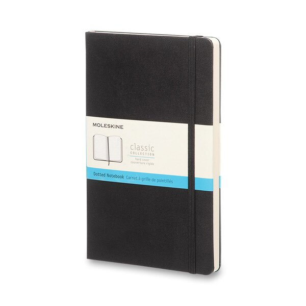 Zápisník Moleskine - tvrdé desky, L, tečkovaný černý