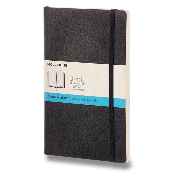 Zápisník Moleskine - tvrdé desky, L, tečkovaný černý