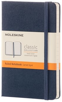 Zápisník Moleskine tvrdý linkovaný modrý S
