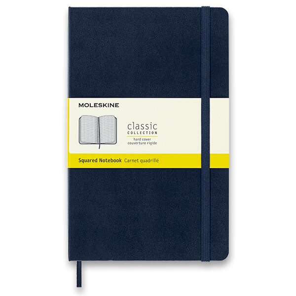 Zápisník Moleskine - tvrdé desky, L, čtverečkovaný tm. modrý