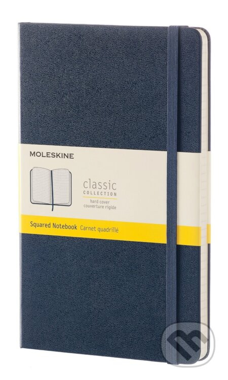 Zápisník Moleskine - tvrdé desky, L, čtverečkovaný tm. modrý