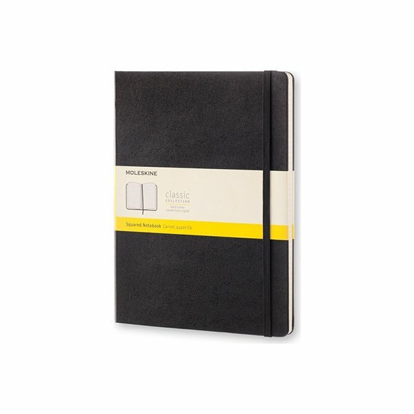 Zápisník Moleskine - tvrdé desky, XL, čtverečkovaný černý