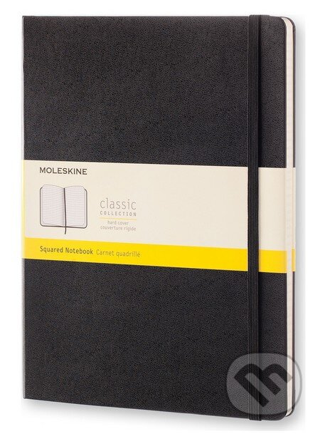Zápisník Moleskine - tvrdé desky, XL, čtverečkovaný černý