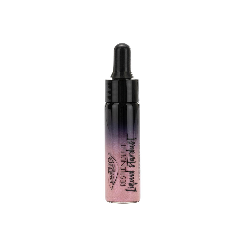 puroBIO cosmetics Tekutý rozjasňovač Stardust, studená růžová 3 12 ml