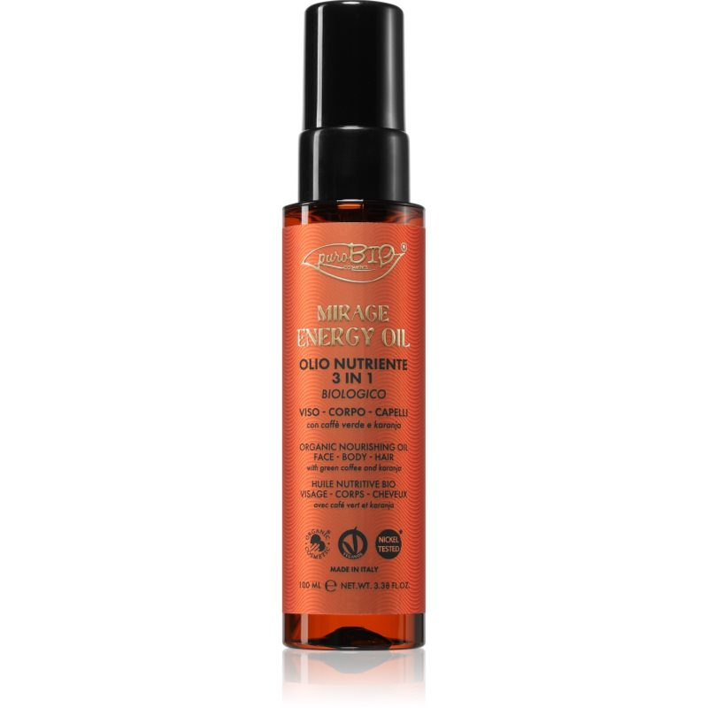puroBIO Cosmetics Mirage Energy Oil multifunkční olej na obličej, tělo a vlasy 100 ml