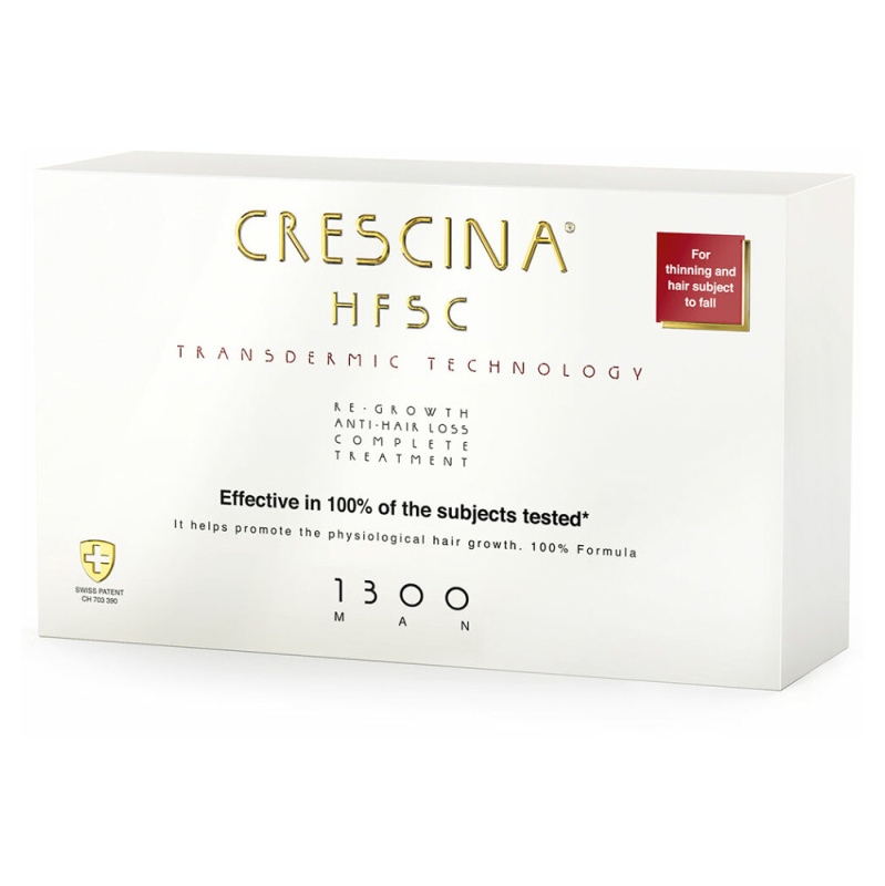 Crescina Transdermic 1300 Re-Growth and Anti-Hair Loss péče pro podporu růstu a proti vypadávání vlasů pro muže 20x3,5 ml