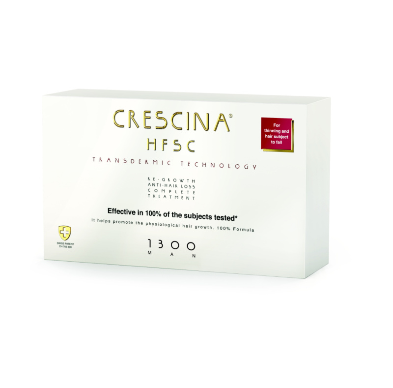 Crescina Transdermic 1300 Re-Growth and Anti-Hair Loss péče pro podporu růstu a proti vypadávání vlasů pro muže 20x3,5 ml