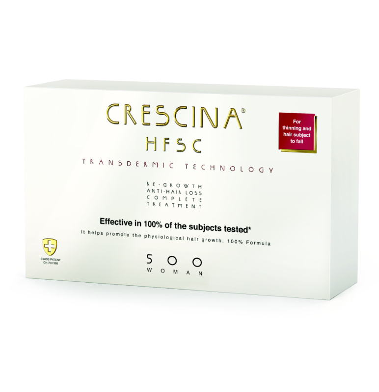 Crescina Transdermic 500 Re-Growth and Anti-Hair Loss péče pro podporu růstu a proti vypadávání vlasů pro ženy 20x3,5 ml