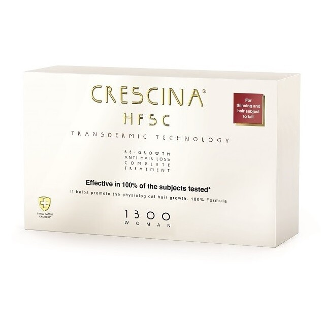Crescina Transdermic 1300 Re-Growth and Anti-Hair Loss péče pro podporu růstu a proti vypadávání vlasů pro ženy 10x3.5 ml