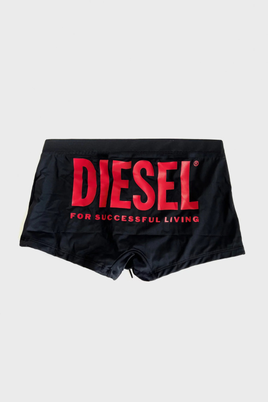 Pánské plavecké boxerky A09676-0JMAK-900 černá-potisk - Diesel XL