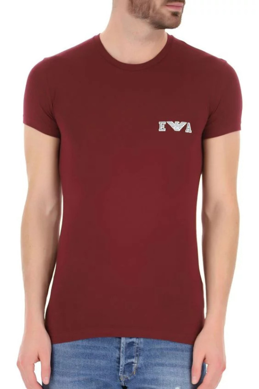 Pánské triko - 111035 1A526 - 00076 - vínová - Emporio Armani vínový L