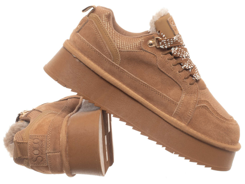 Kotníková obuv na šněrování Camel