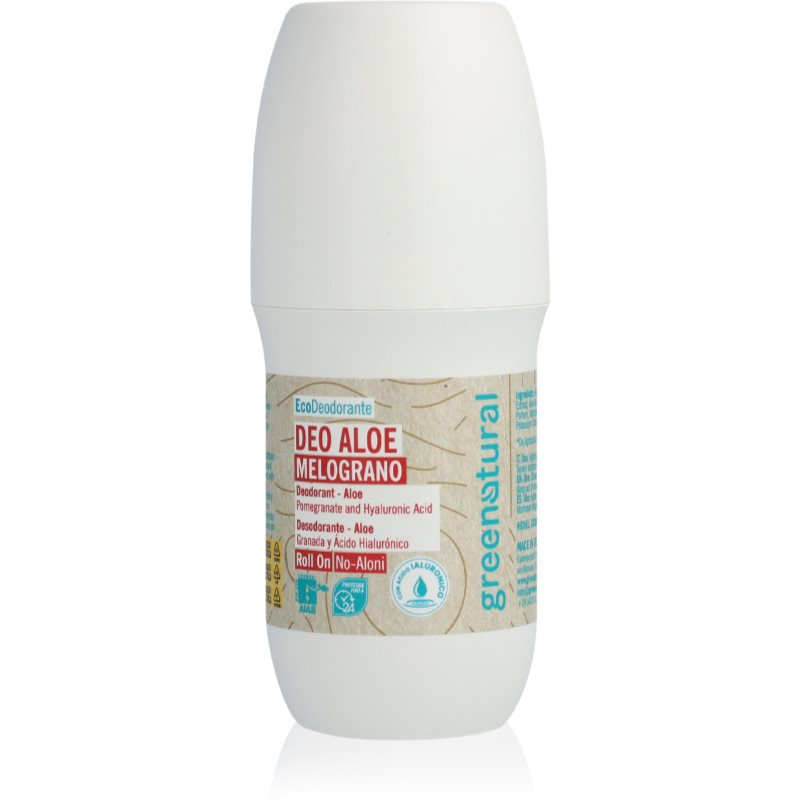 Greenatural Minerální deodorant s kyselinou hyaluronovou roll on granátové jablko BIO, 75 ml