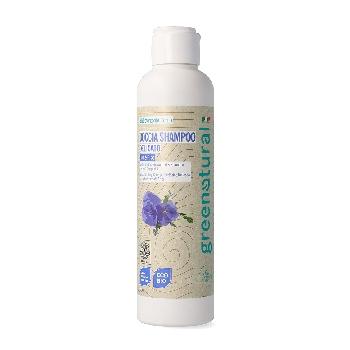 Greenatural Sprchový gel a šampon 2v1 len a rýže BIO, 250 ml