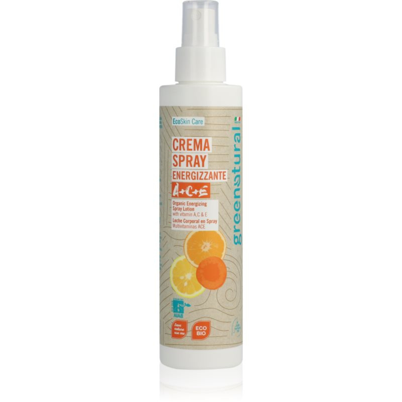 Greenatural Povzbuzující tělové mléko ve spreji s vitamíny ACE BIO, 200 ml