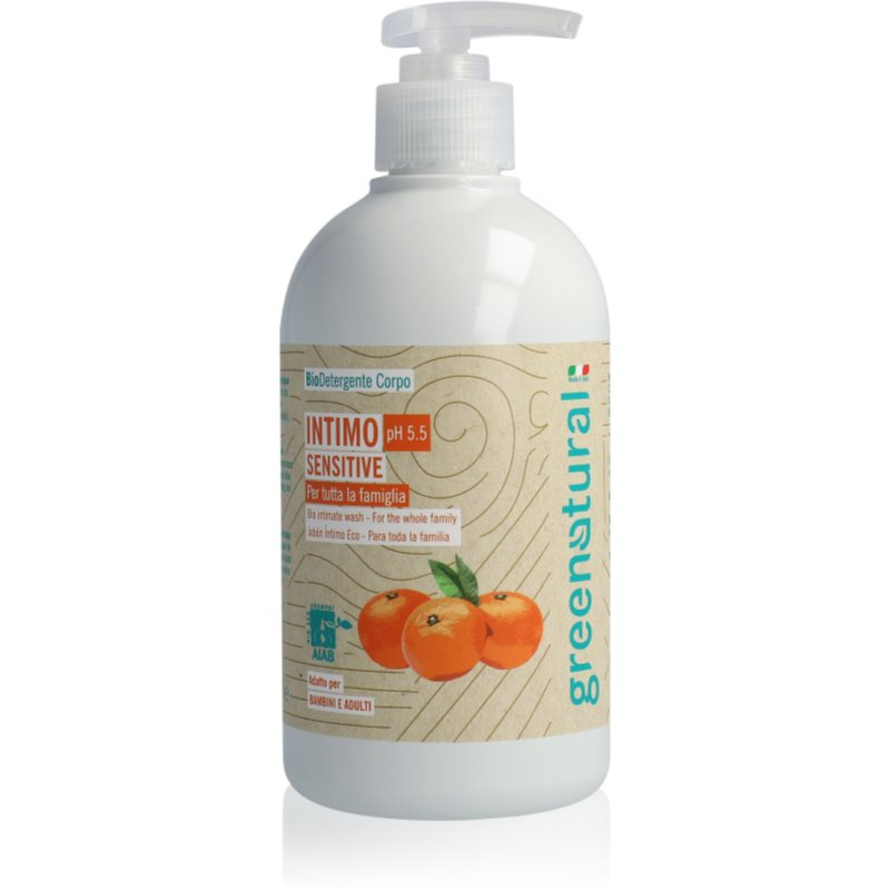 Greenatural Intimní mycí gel Sensitive mandarinka a aloe vera pH 5,5 BIO, 500 ml