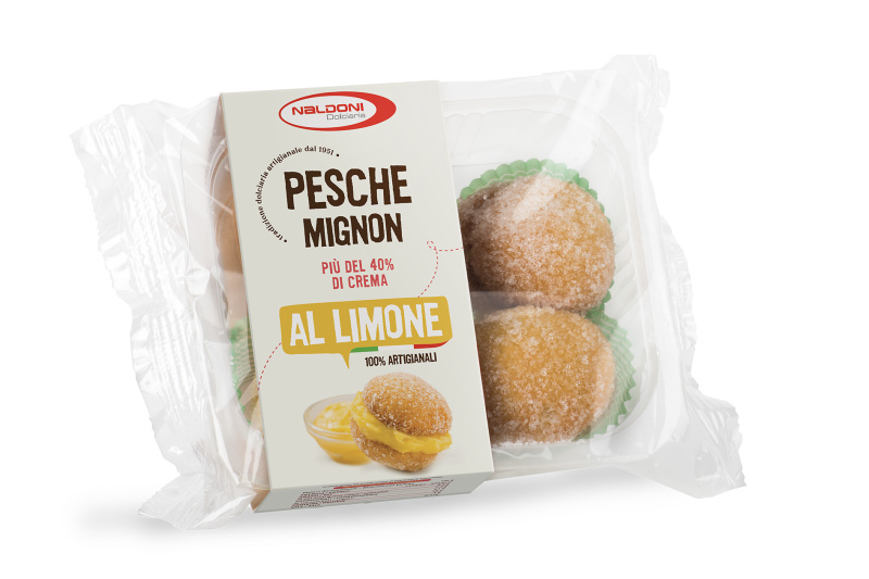 Naldoni Dolciaria Naldoni Broskvový mignon s citronovým krémem 4ks