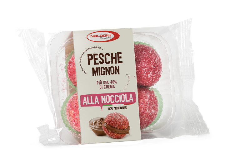 Naldoni Dolciaria Naldoni Broskvový mignon s lískooříškovým krémem 4ks