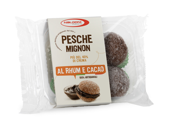 Naldoni Dolciaria Naldoni Broskvový mignon s kakaovo-rumovým krémem 4ks