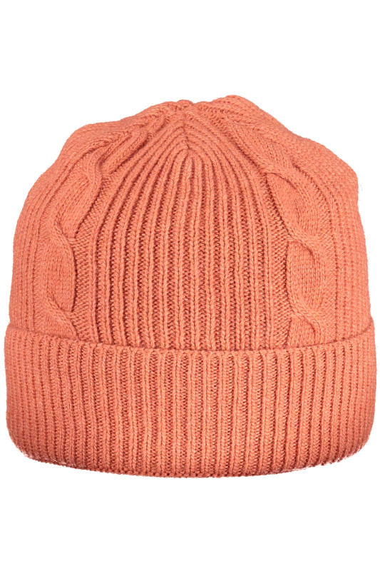 Pletená čepice v lososové barvě