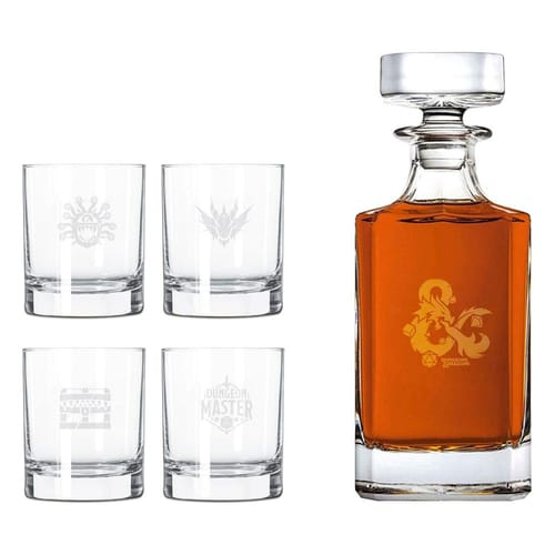 Karafa na whisky Dungeons & Dragons + 4 sklenice
