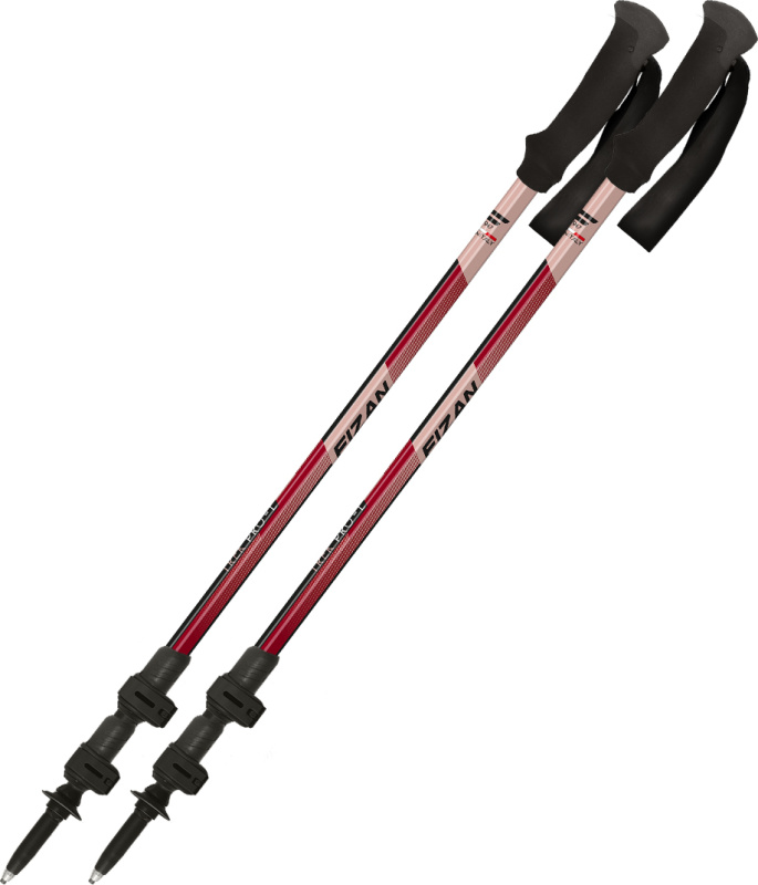 Trekové hole FIZAN Trek Pro červená Velikost: L, Dark Red, 26