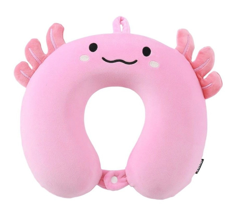 Cestovní polštář rohlík růžový axolotl