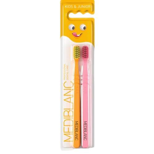 MEDIBLANC Dětský zubní kartáček Ultra Soft 2 ks oranžový + růžový