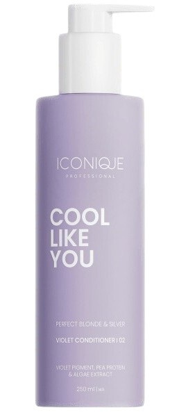 ICONIQUE Professional COOL LIKE YOU Perfect Blonde & Silver Violet kondicionér neutralizující žluté tóny 250 ml