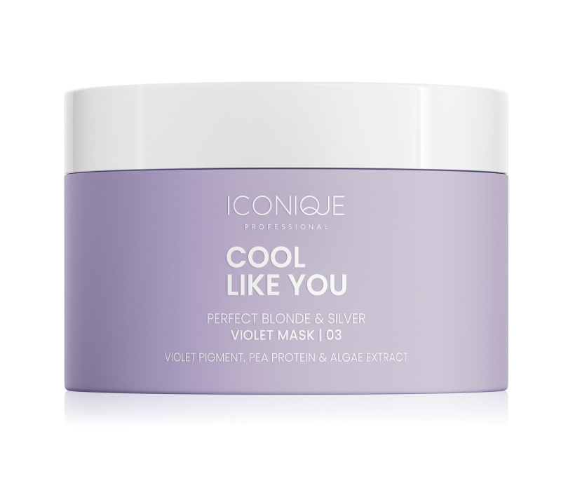 ICONIQUE Professional COOL LIKE YOU Perfect Blonde & Silver Violet maska na vlasy neutralizující žluté tóny 200 ml